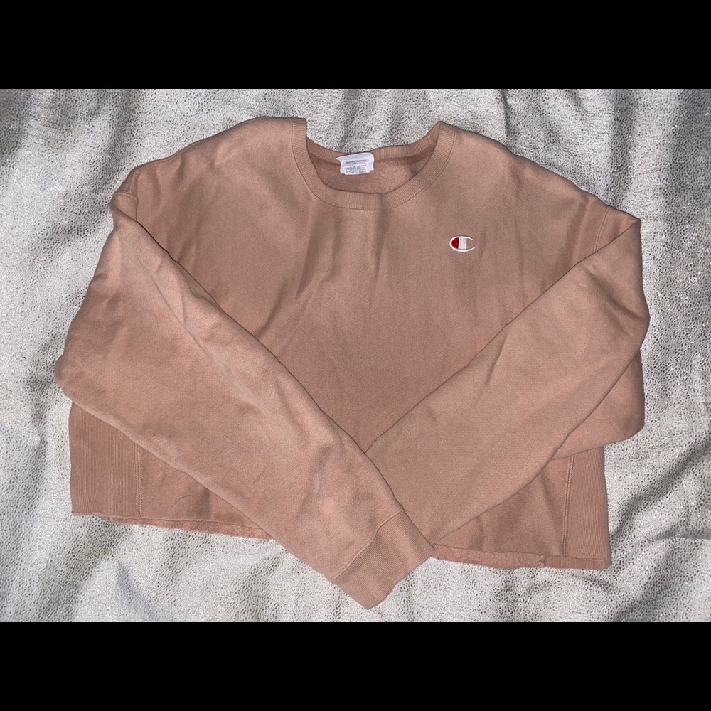 Peach Champion slight cropped sweater